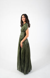 Regina - verde olivo - Cindel vestidos maxi, midi, mini, para toda ocasion, largos, de fiesta, de boda
