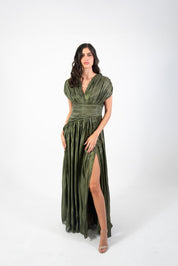 Regina - verde olivo - Cindel vestidos maxi, midi, mini, para toda ocasion, largos, de fiesta, de boda