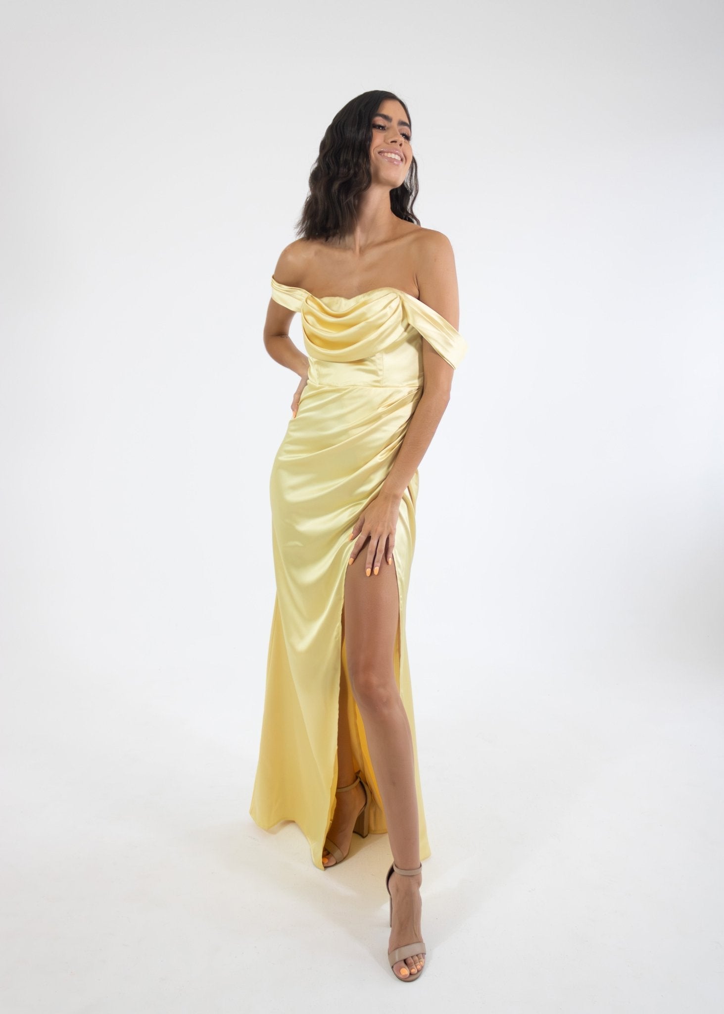 Sasha - amarillo - Cindel vestidos maxi, midi, mini, para toda ocasion, largos, de fiesta, de boda