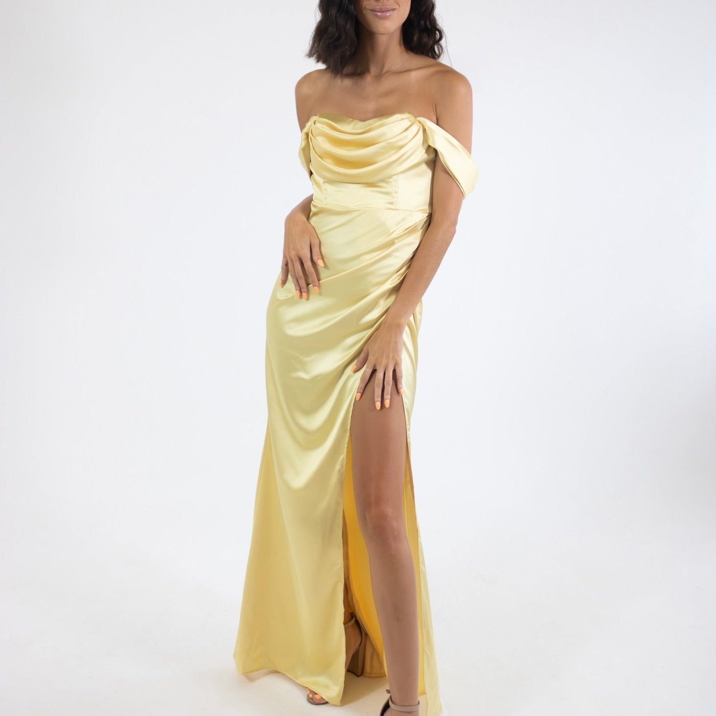 Sasha - amarillo - Cindel vestidos maxi, midi, mini, para toda ocasion, largos, de fiesta, de boda