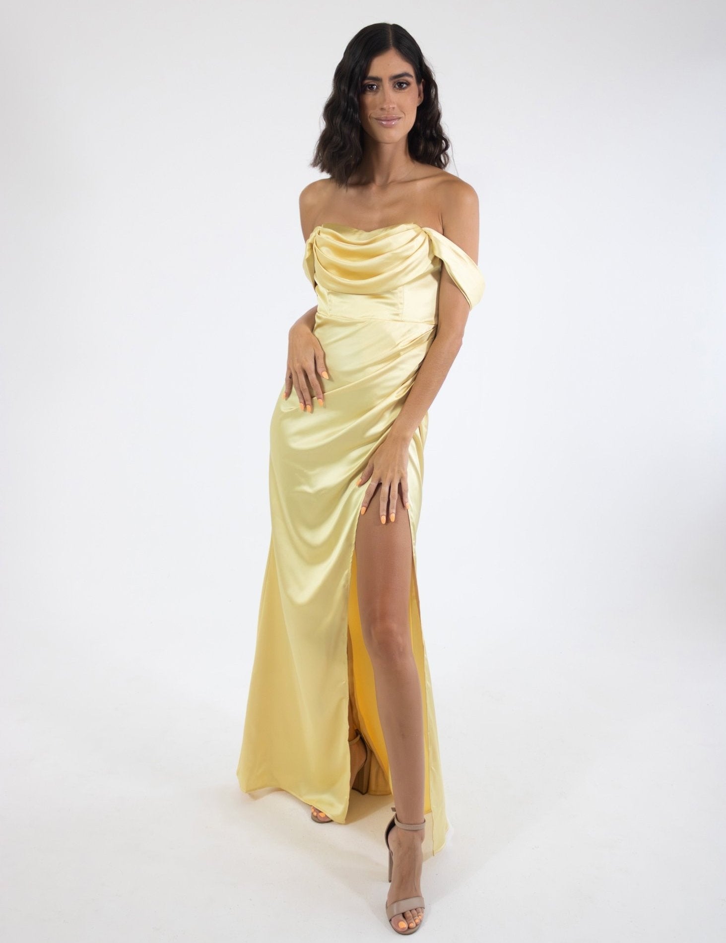 Sasha - amarillo - Cindel vestidos maxi, midi, mini, para toda ocasion, largos, de fiesta, de boda