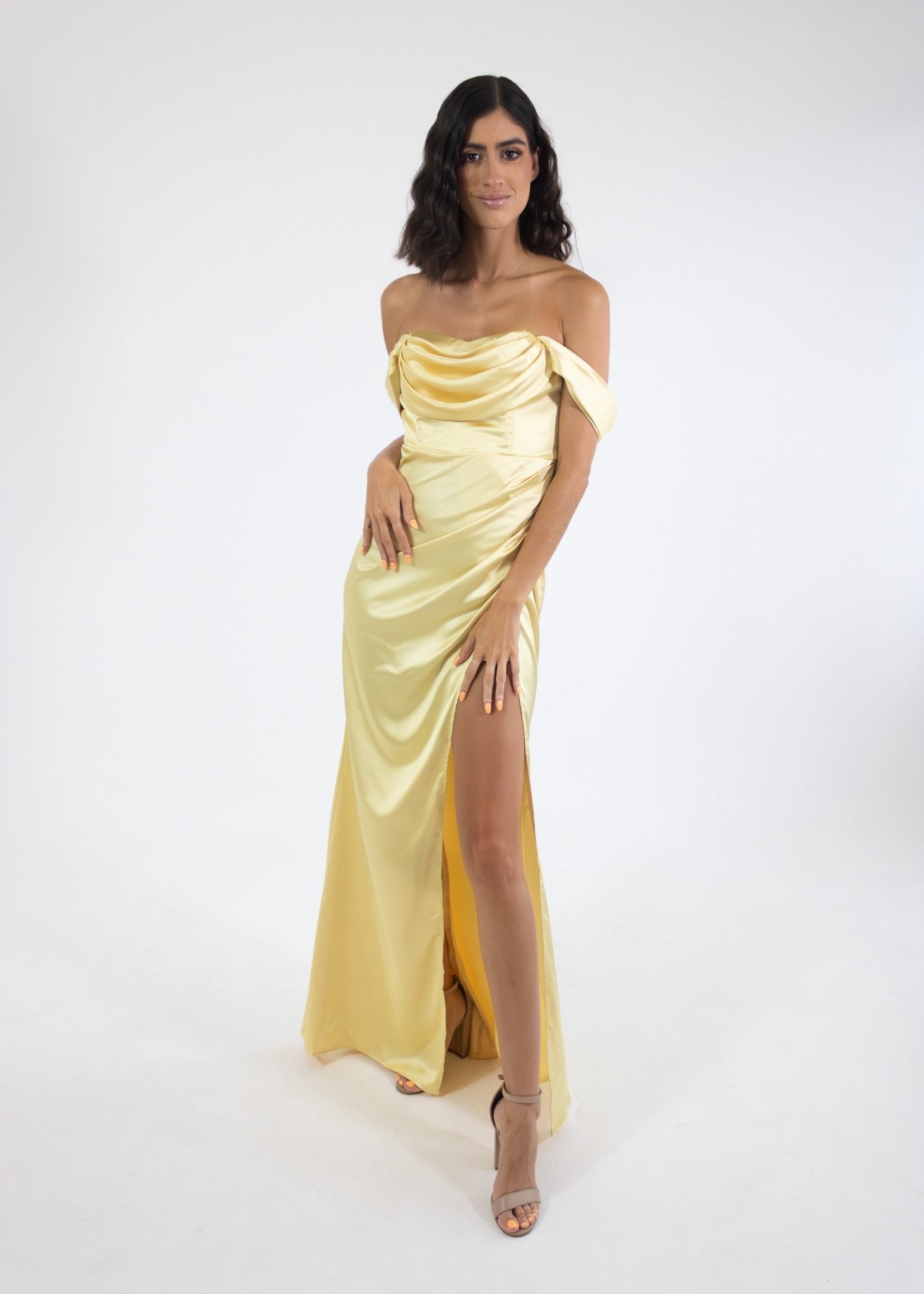 Sasha - amarillo - Cindel vestidos maxi, midi, mini, para toda ocasion, largos, de fiesta, de boda