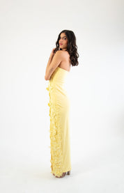 Thesa - amarillo - Cindel vestidos maxi, midi, mini, para toda ocasion, largos, de fiesta, de boda
