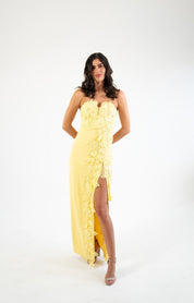 Thesa - amarillo - Cindel vestidos maxi, midi, mini, para toda ocasion, largos, de fiesta, de boda