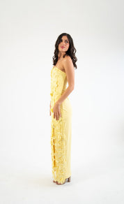 Thesa - amarillo - Cindel vestidos maxi, midi, mini, para toda ocasion, largos, de fiesta, de boda