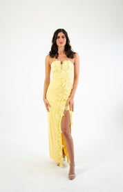 Thesa - amarillo - Cindel vestidos maxi, midi, mini, para toda ocasion, largos, de fiesta, de boda