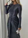 Valeria - gris - Cindel vestidos maxi, midi, mini, para toda ocasion, largos, de fiesta, de boda