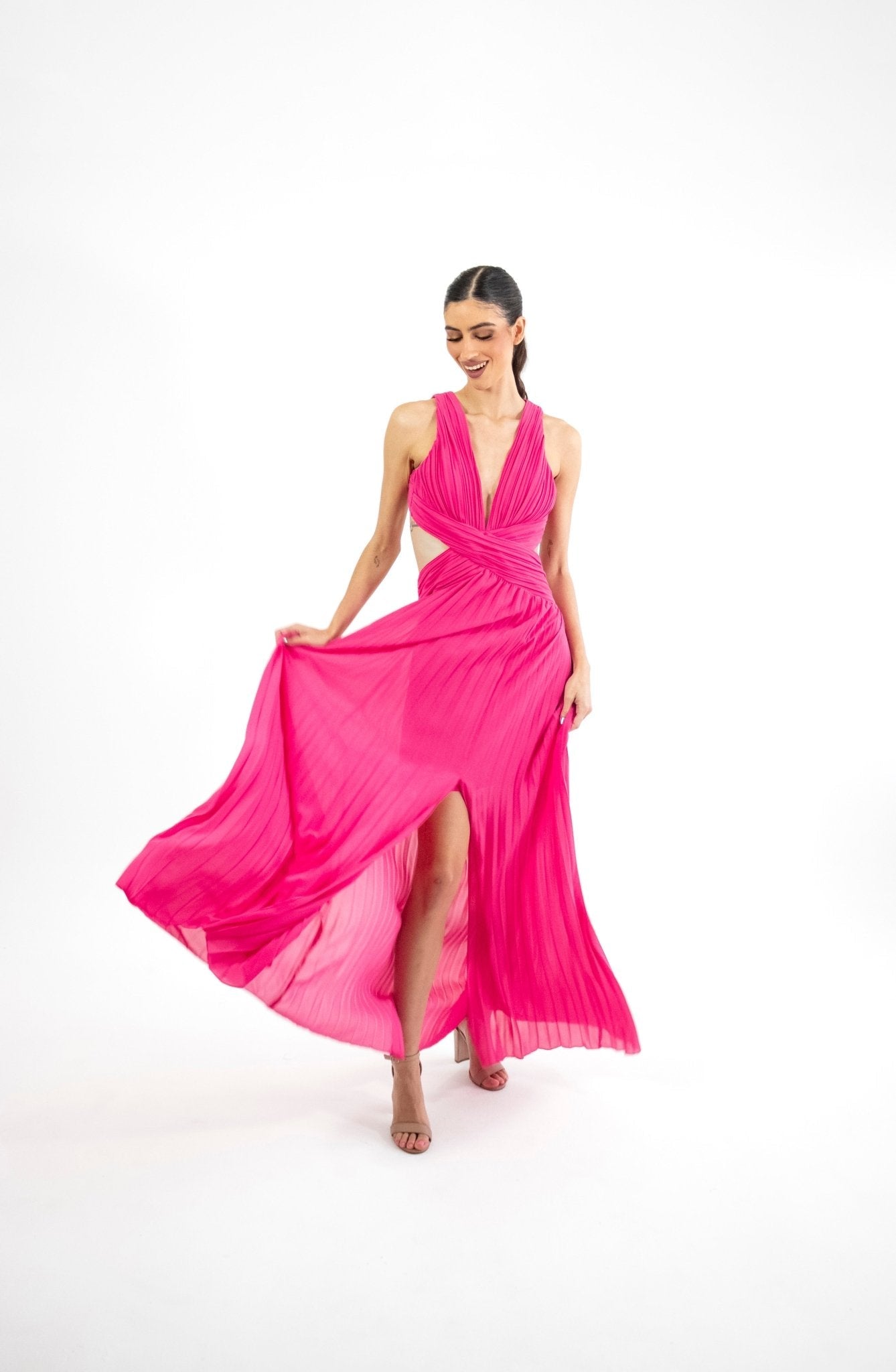 Velma - rosa - Cindel vestidos maxi, midi, mini, para toda ocasion, largos, de fiesta, de boda