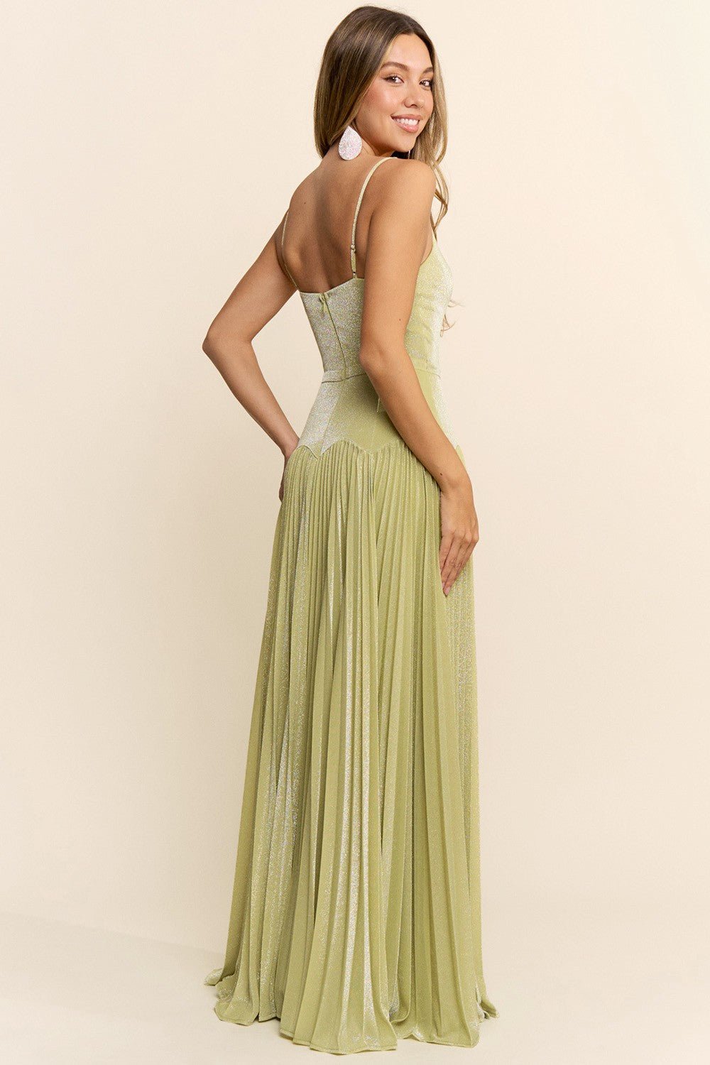 Veronica - verde - Cindel vestidos maxi, midi, mini, para toda ocasion, largos, de fiesta, de boda