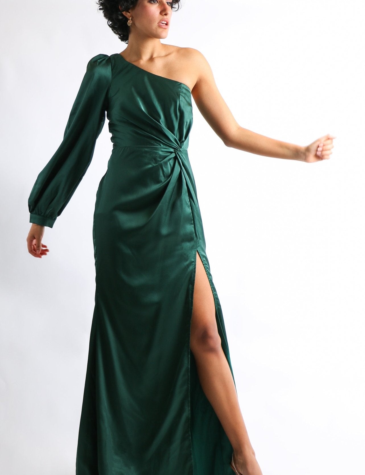 Aurora - verde esmeralda - Cindel vestidos maxi, midi, mini, para toda ocasion, largos, de fiesta, de boda