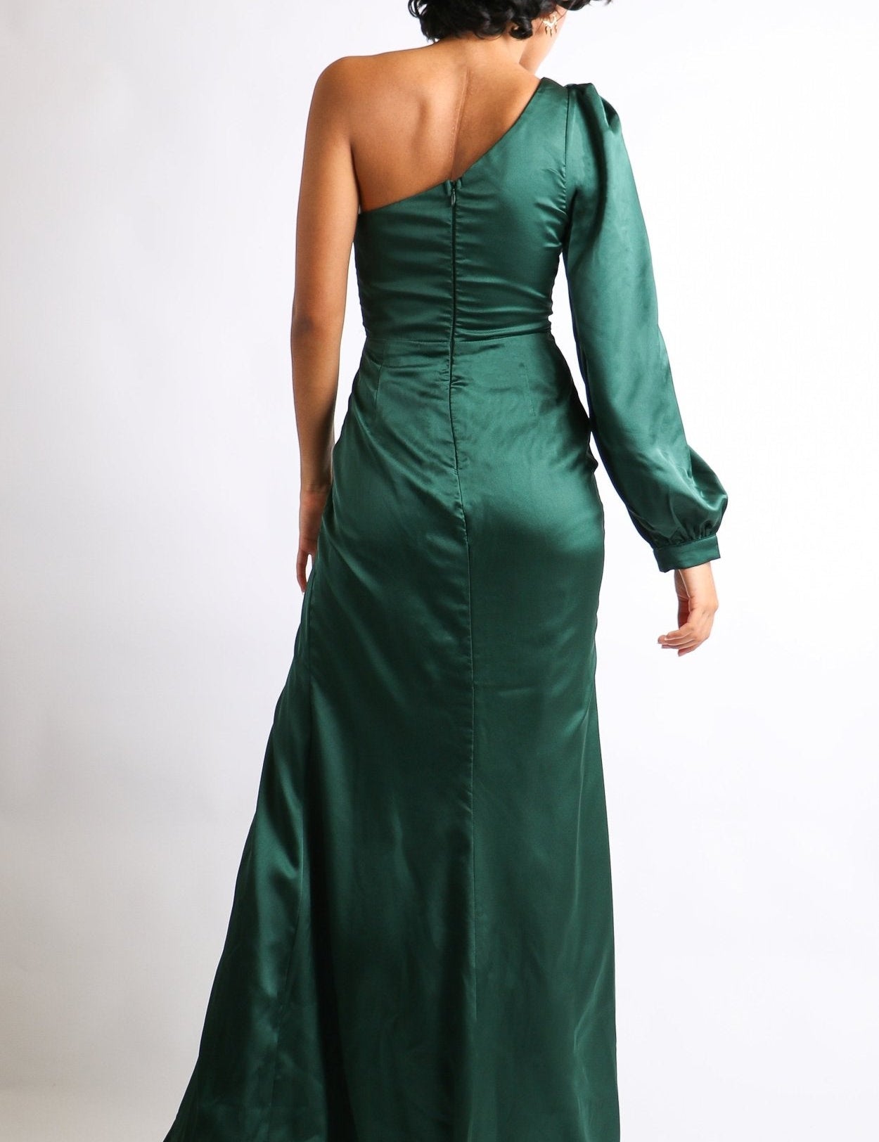 Aurora - verde esmeralda - Cindel vestidos maxi, midi, mini, para toda ocasion, largos, de fiesta, de boda