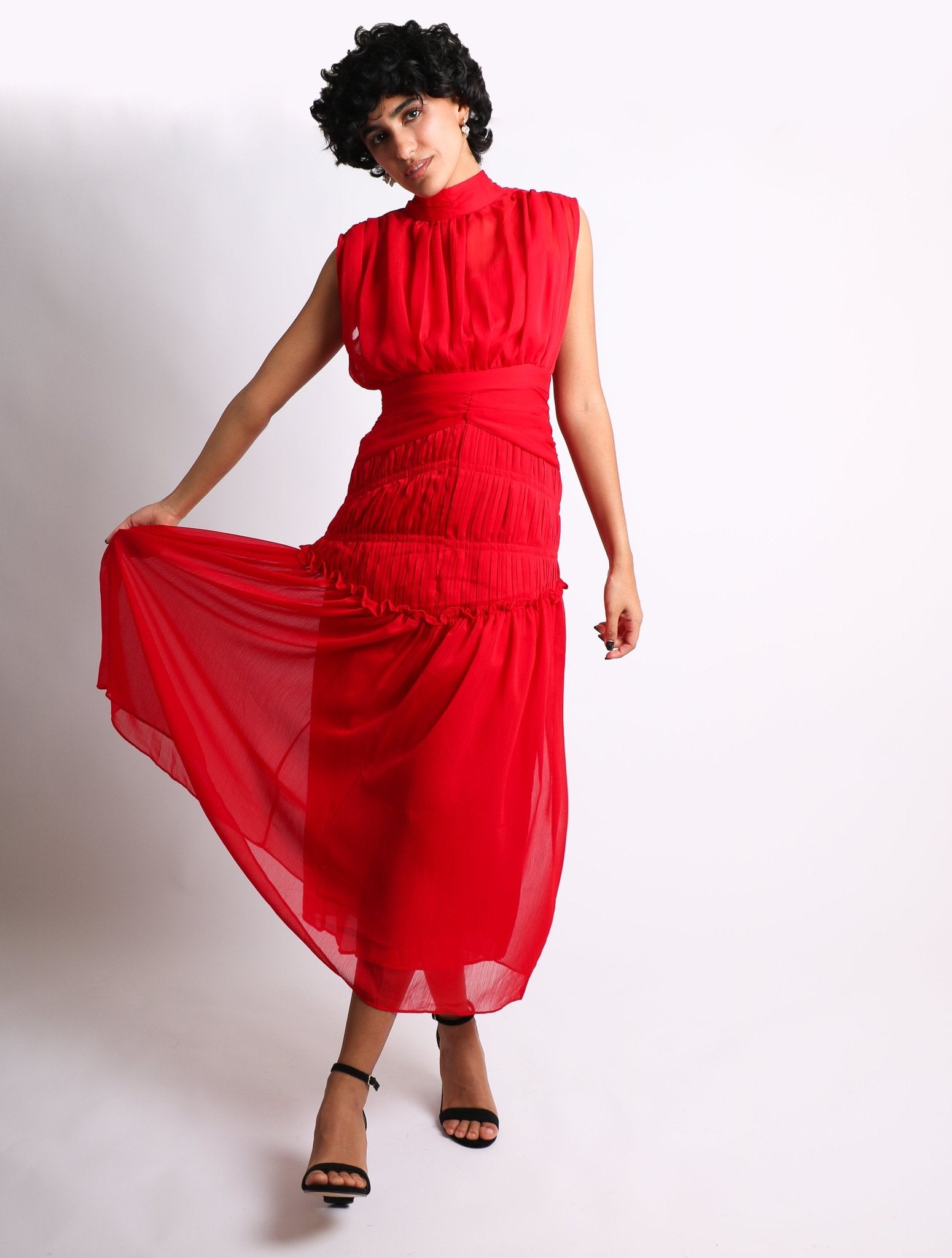 Elvira - rojo - Cindel vestidos maxi, midi, mini, para toda ocasion, largos, de fiesta, de boda