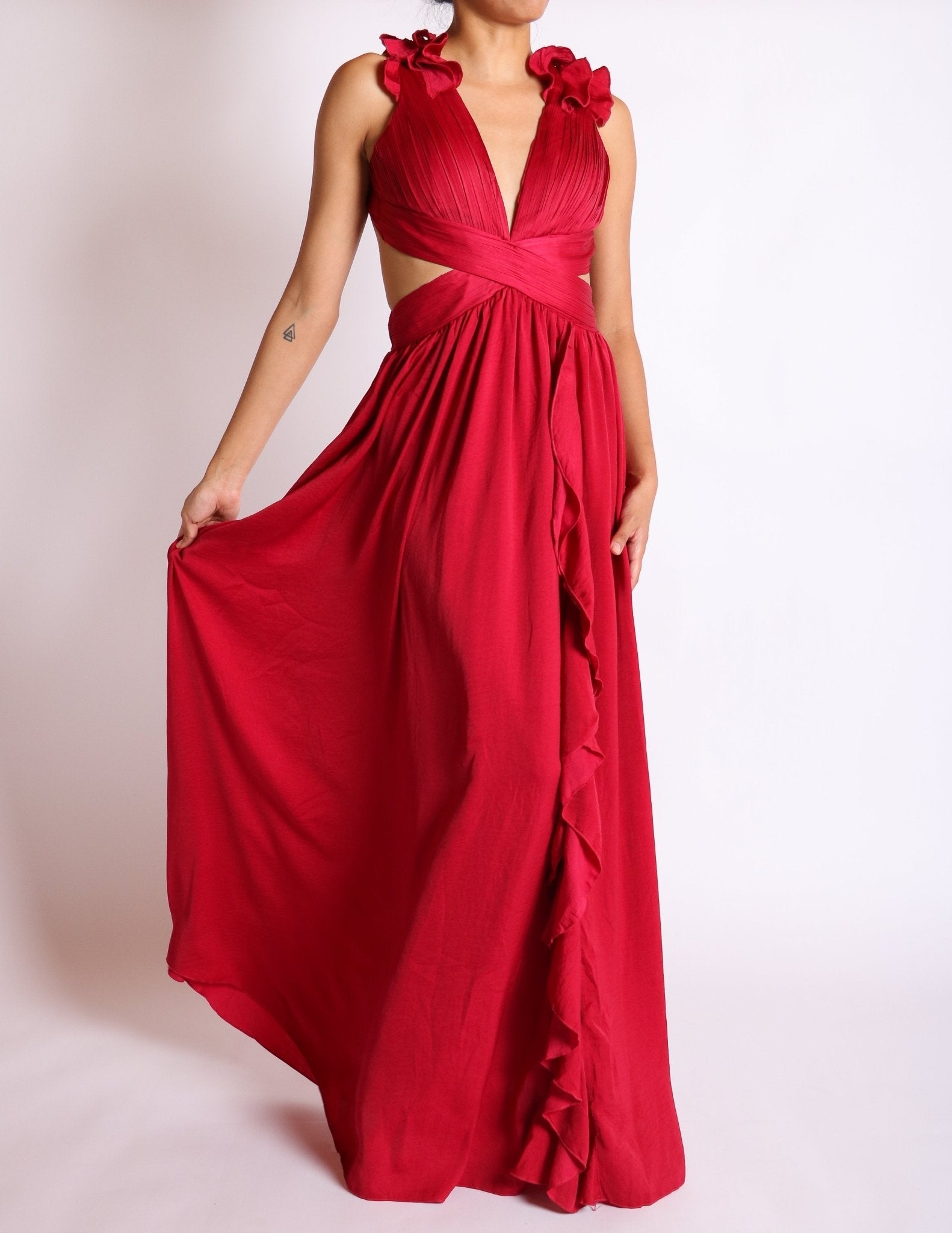 Emory - rojo - Cindel vestidos maxi, midi, mini, para toda ocasion, largos, de fiesta, de boda