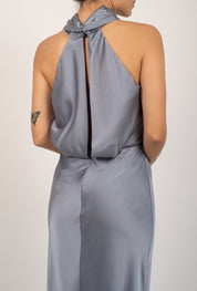 Erin - azul grisaceo - Cindel vestidos maxi, midi, mini, para toda ocasion, largos, de fiesta, de boda