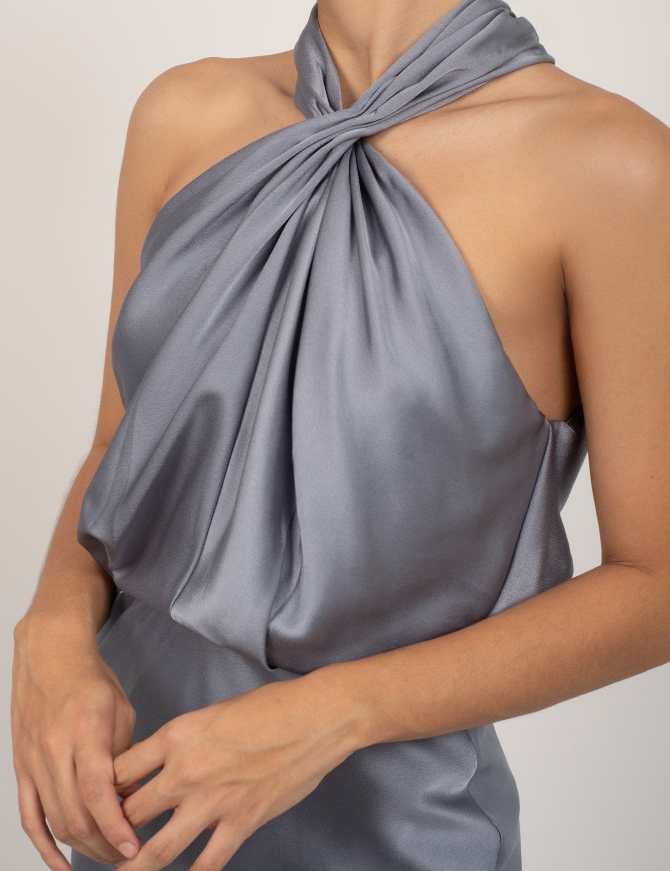 Erin - azul grisaceo - Cindel vestidos maxi, midi, mini, para toda ocasion, largos, de fiesta, de boda