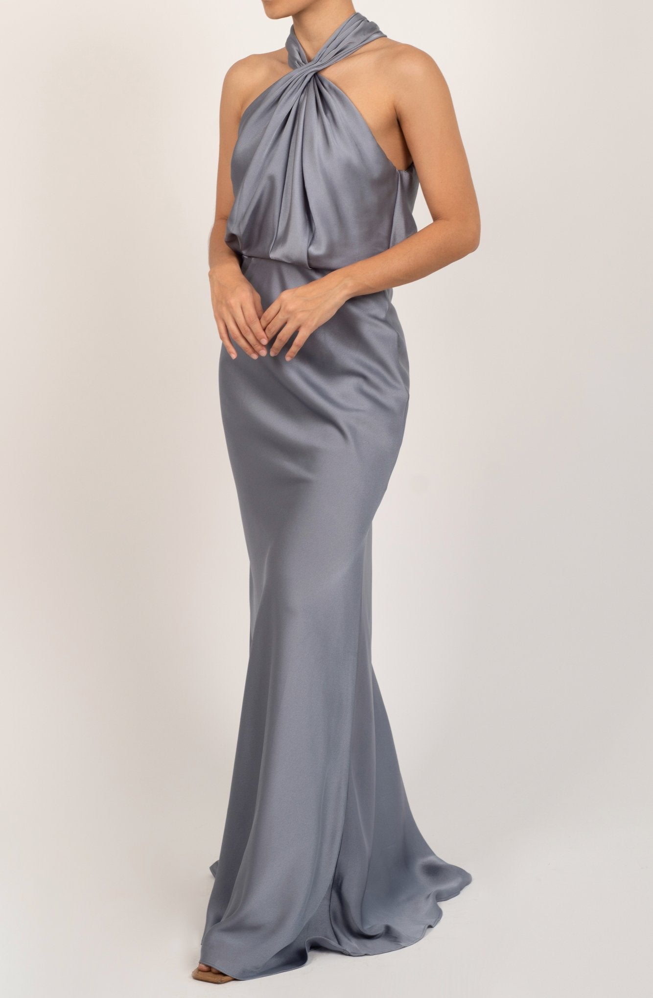 Erin - azul grisaceo - Cindel vestidos maxi, midi, mini, para toda ocasion, largos, de fiesta, de boda