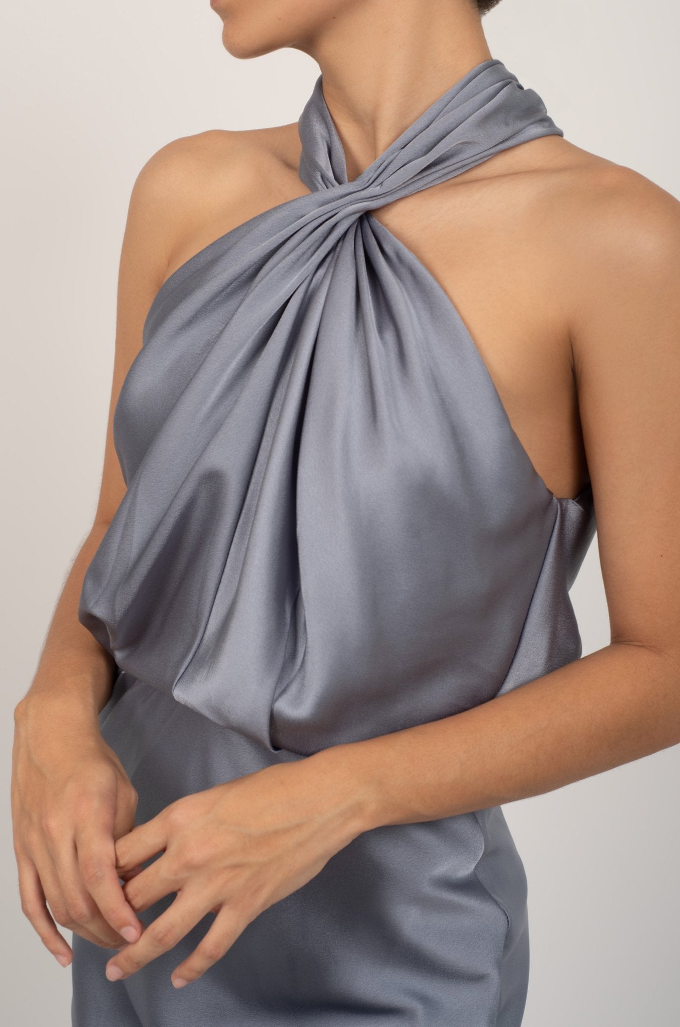 Erin - azul grisaceo - Cindel vestidos maxi, midi, mini, para toda ocasion, largos, de fiesta, de boda
