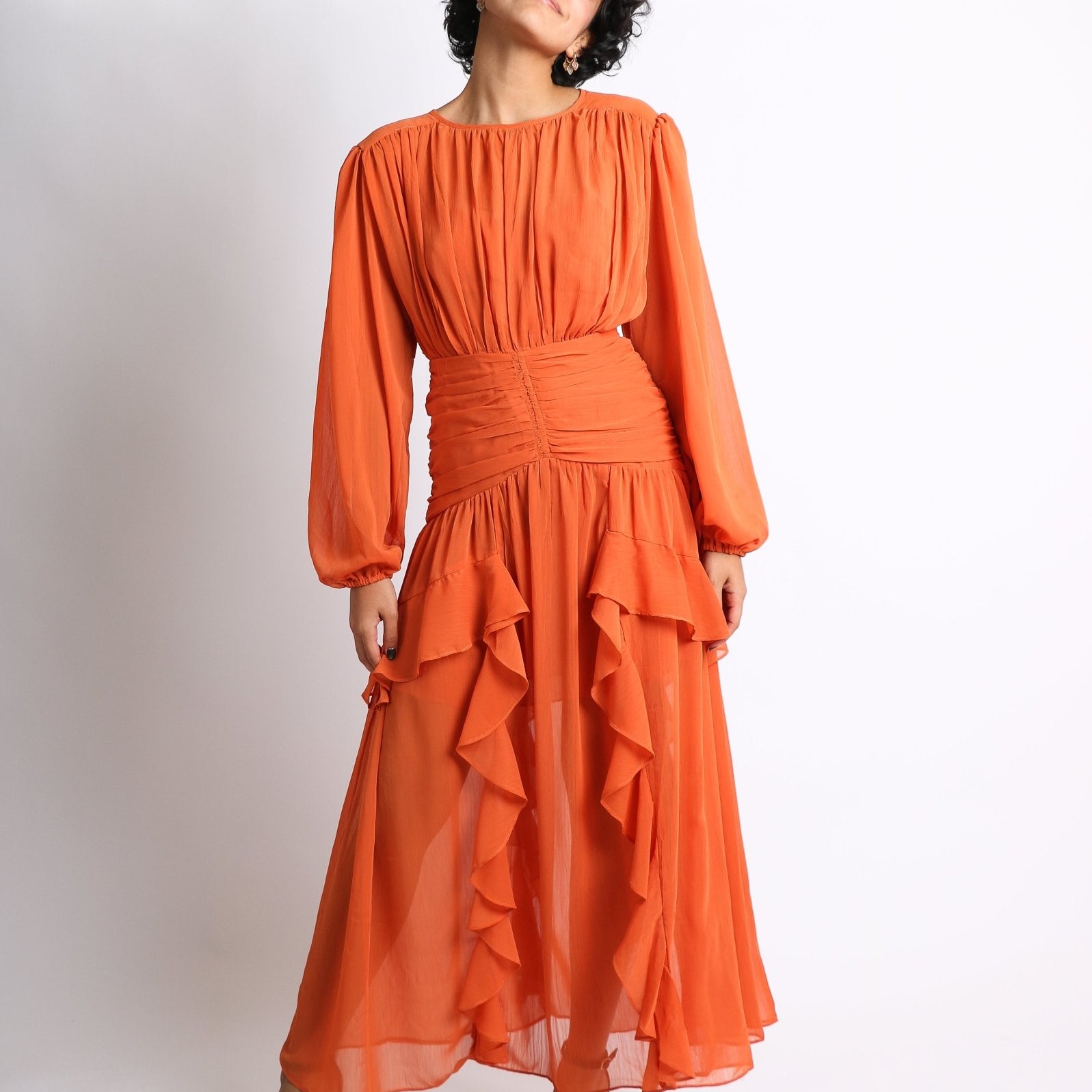 Flavia - naranja - Cindel vestidos maxi, midi, mini, para toda ocasion, largos, de fiesta, de boda