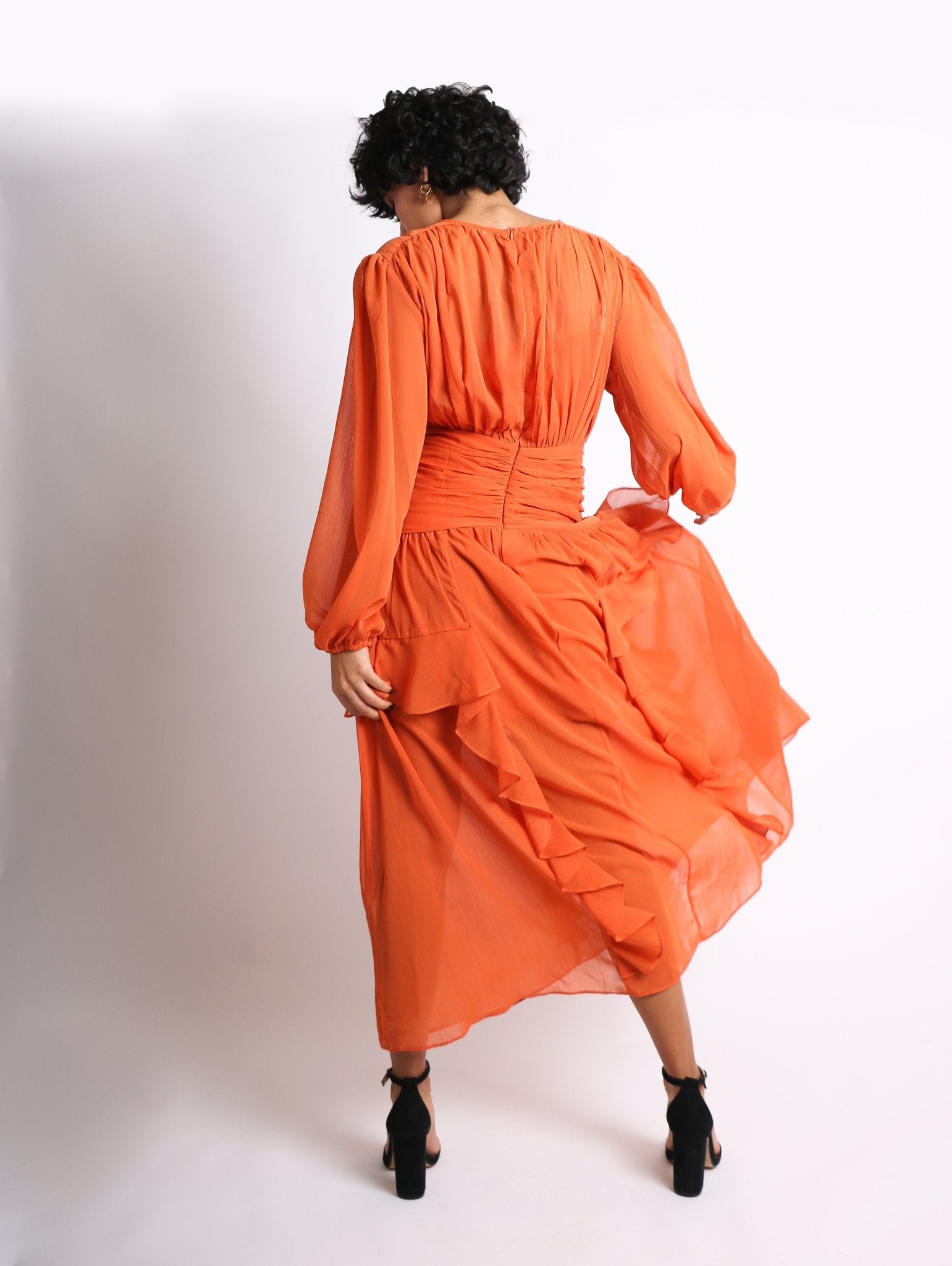 Flavia - naranja - Cindel vestidos maxi, midi, mini, para toda ocasion, largos, de fiesta, de boda