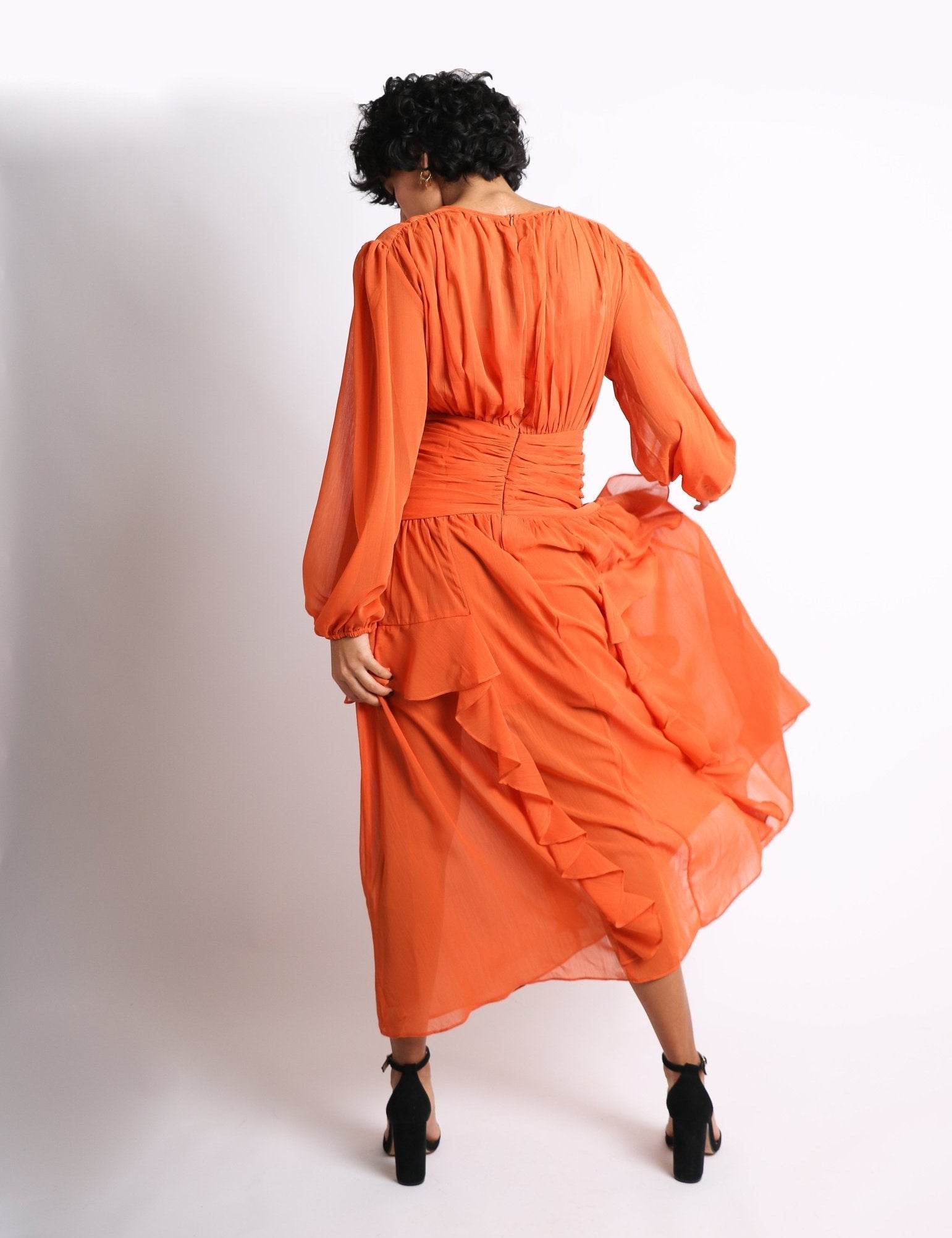 Flavia - naranja - Cindel vestidos maxi, midi, mini, para toda ocasion, largos, de fiesta, de boda