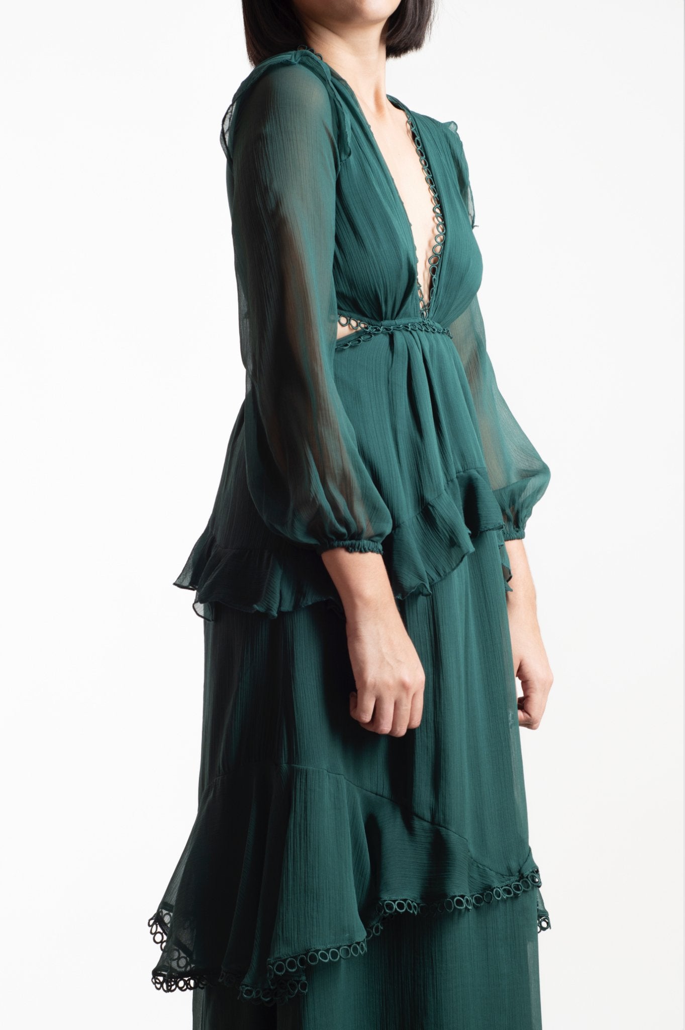 Silvia - verde - Cindel vestidos maxi, midi, mini, para toda ocasion, largos, de fiesta, de boda